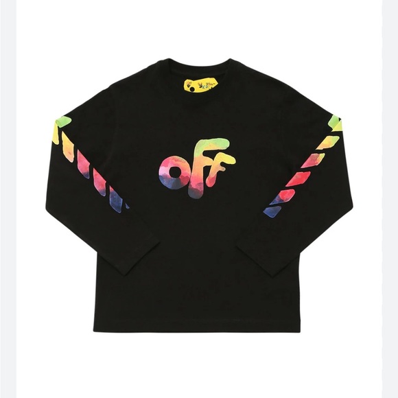 Host pick. Off-white Boy's Watercolor Rounded Logo Arrow Long-sleeve Tee size 10 - Picture 3 of 9
